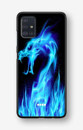 Samsung Galaxy A51 Hard Case – Blue Flames Dragon - View 1