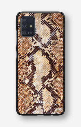 Samsung Galaxy A51 Hard Case – Brown Snakeskin - View 1
