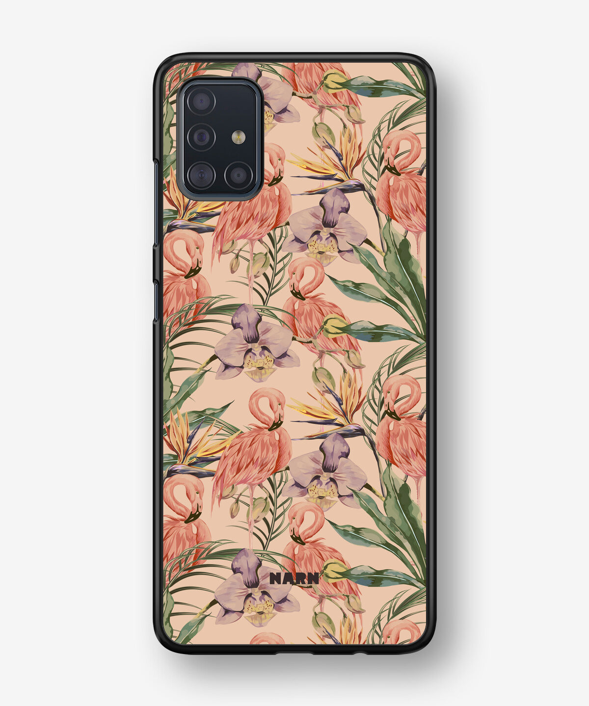 Samsung Galaxy A51 Hard Case – Flamingos & Flowers - View 1