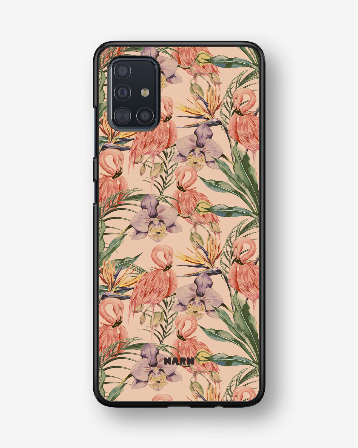 Samsung Galaxy A51 Hard Case – Flamingos & Flowers - View 1