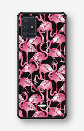 Samsung Galaxy A51 Hard Case – Flamingos - View 1