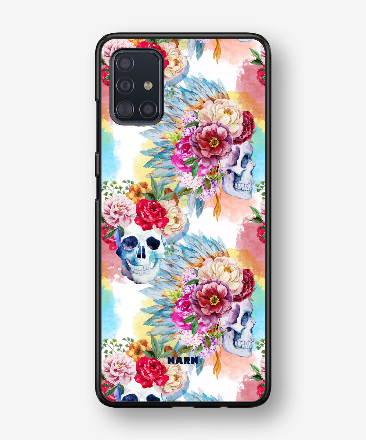Samsung Galaxy A51 Hard Case – Flowered Skulls - View 1