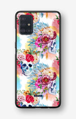 Samsung Galaxy A51 Hard Case – Flowered Skulls - View 1