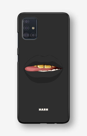 Samsung Galaxy A51 Hard Case – Golden Lips - View 1