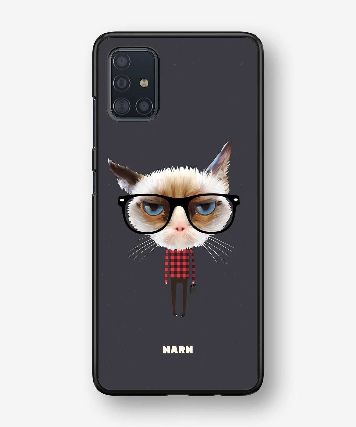 Samsung Galaxy A51 Hard Case – Hipster Cat - View 1