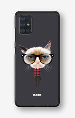 Samsung Galaxy A51 Hard Case – Hipster Cat - View 1