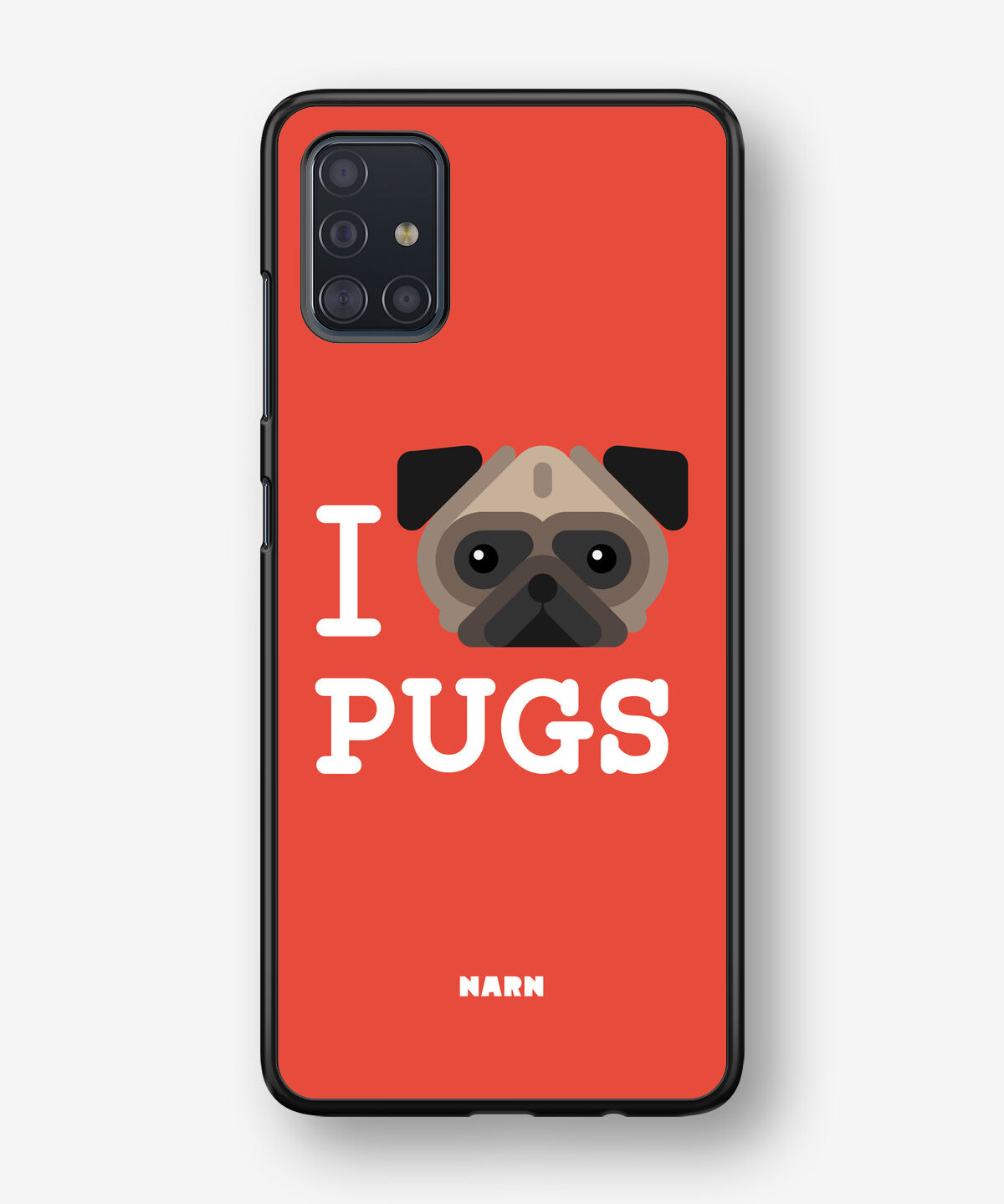 Samsung Galaxy A51 Hard Case – I Love Pugs - View 1