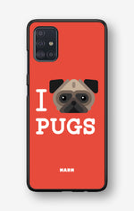 Samsung Galaxy A51 Hard Case – I Love Pugs - View 1