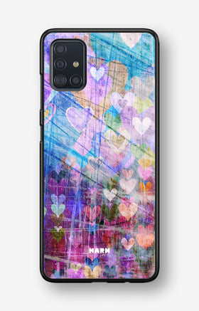 Samsung Galaxy A51 Hard Case – Purple Hearts - View 1