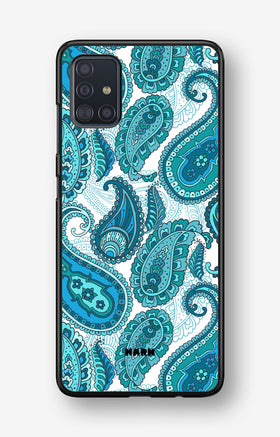 Samsung Galaxy A51 Hard Case – Turquoise Paisley - View 1