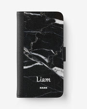 Samsung Galaxy A51 Wallet Case - Custom - Black Marble - View 1