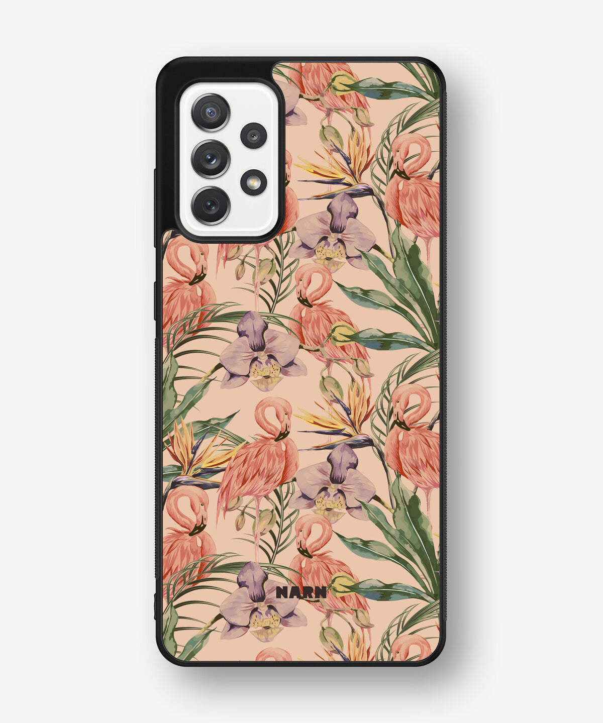 Samsung Galaxy A52 / A52s 5G Hard Case – Flamingos & Flowers - View 1
