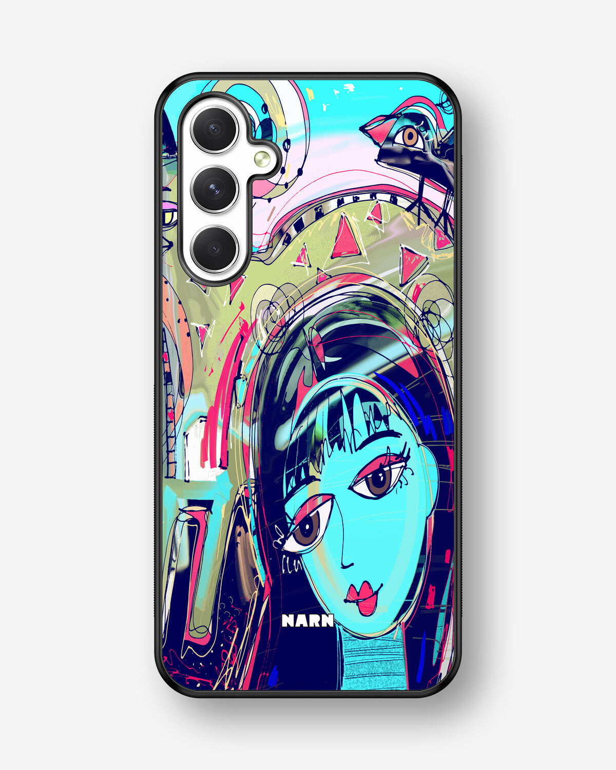Samsung Galaxy A54 5G Hard Case – Abstract Cat - View 1