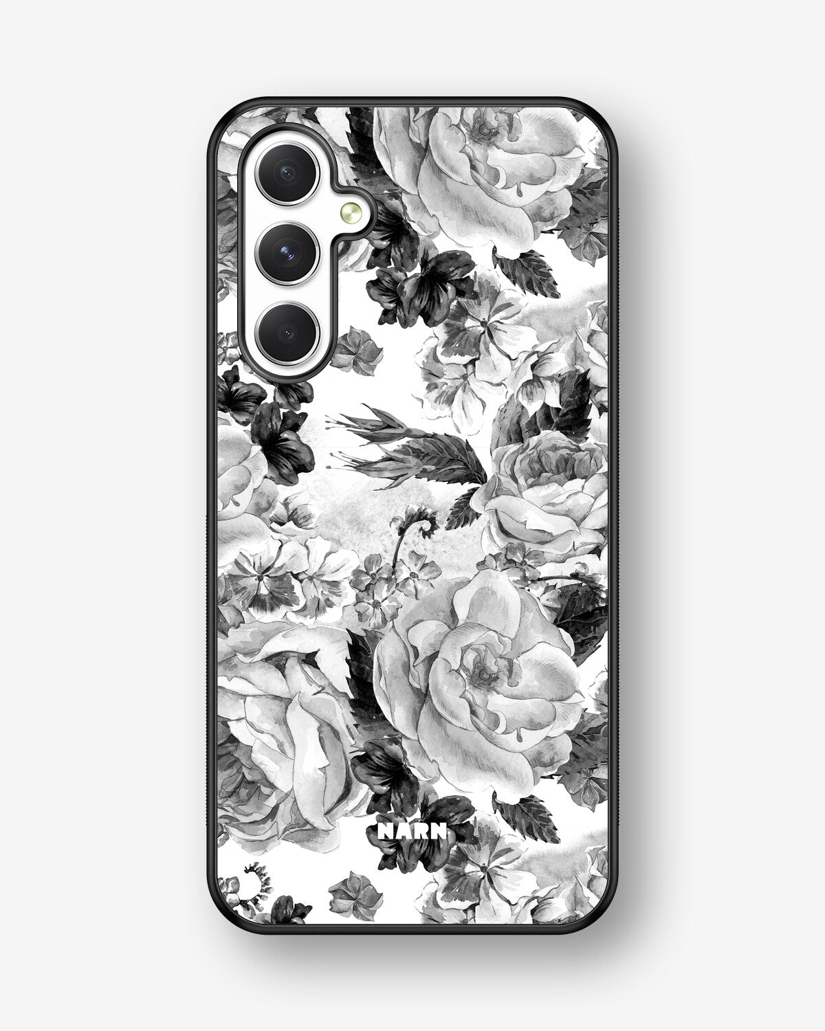 Samsung Galaxy A54 5G Hard Case – Black & White Bloom - View 1