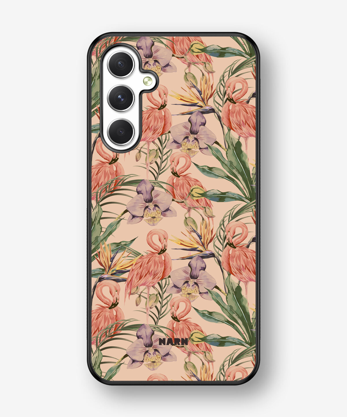 Samsung Galaxy A54 5G Hard Case – Flamingos & Flowers - View 1