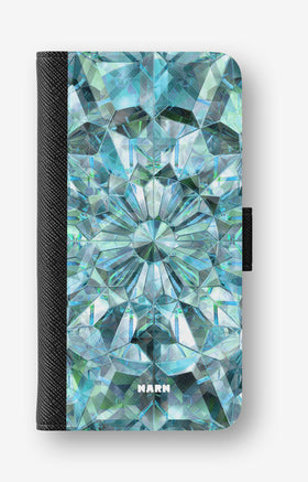 Samsung Galaxy A57 Wallet Case - Green Crystals - View 1