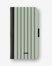 Samsung Galaxy A57 Wallet Case - Sage Stripes - View 1