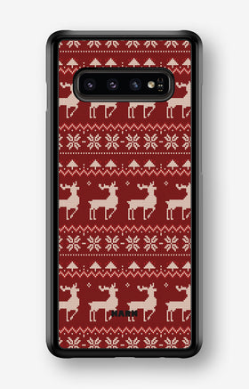 Samsung Galaxy S10 Plus Hard Case – Reindeer Knit - View 1