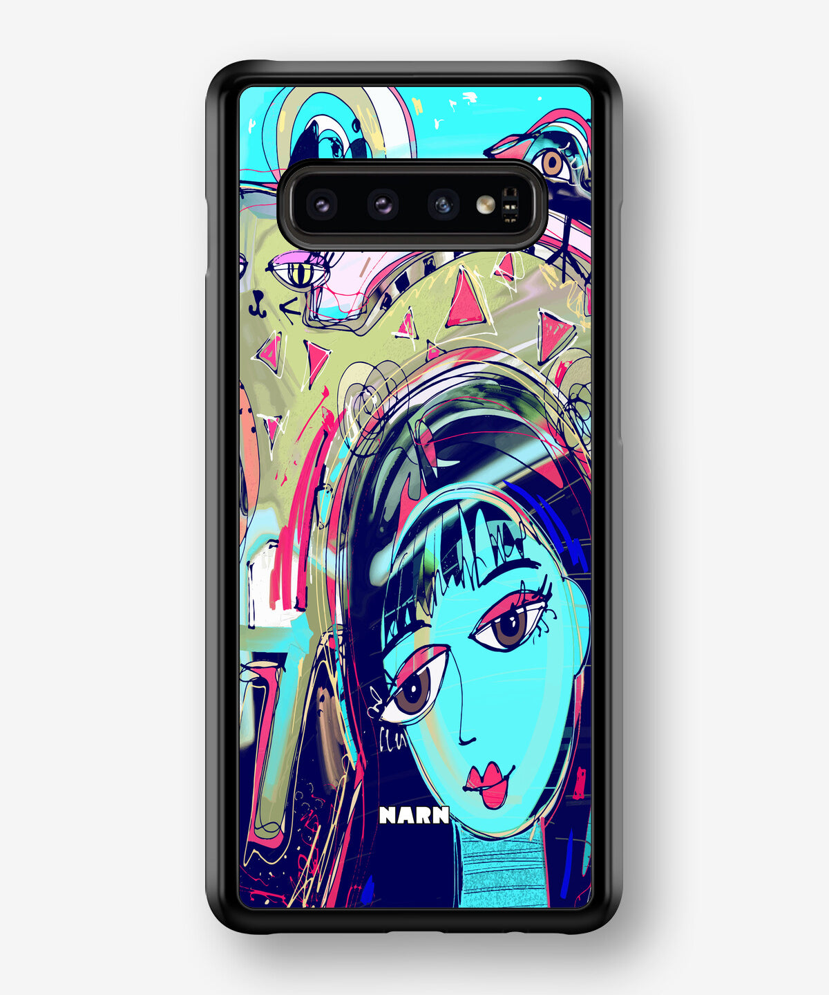 Samsung Galaxy S10 Plus Hard Case – Abstract Cat - View 1