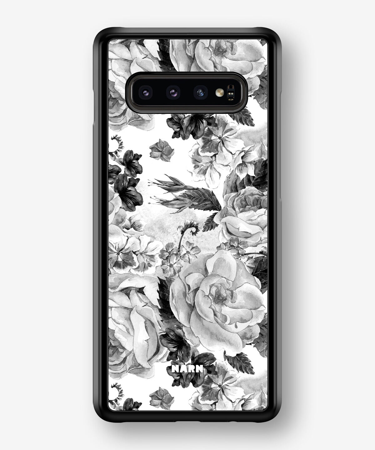 Samsung Galaxy S10 Plus Hard Case – Black & White Bloom - View 1