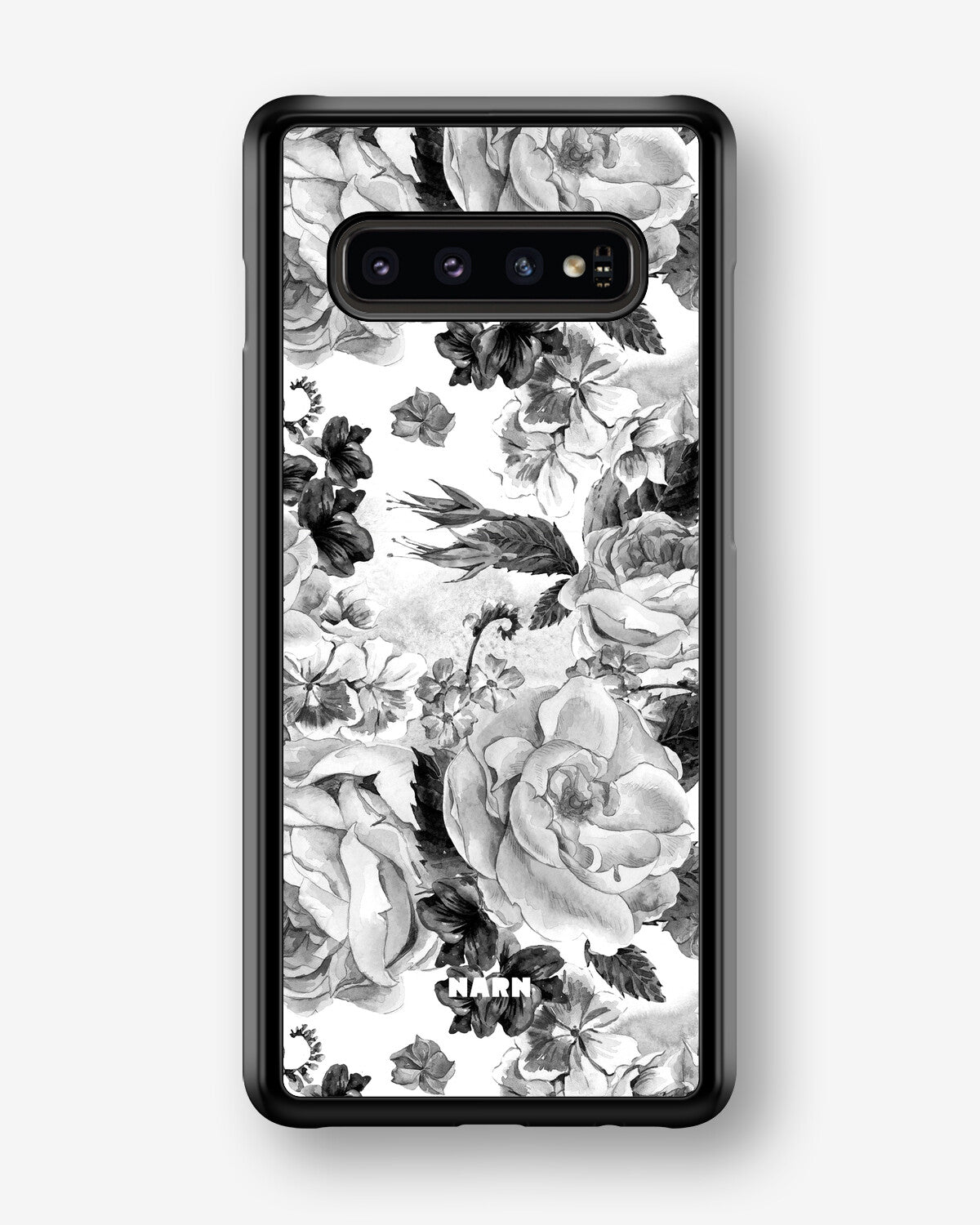 Samsung Galaxy S10 Plus Hard Case – Black & White Bloom - View 1