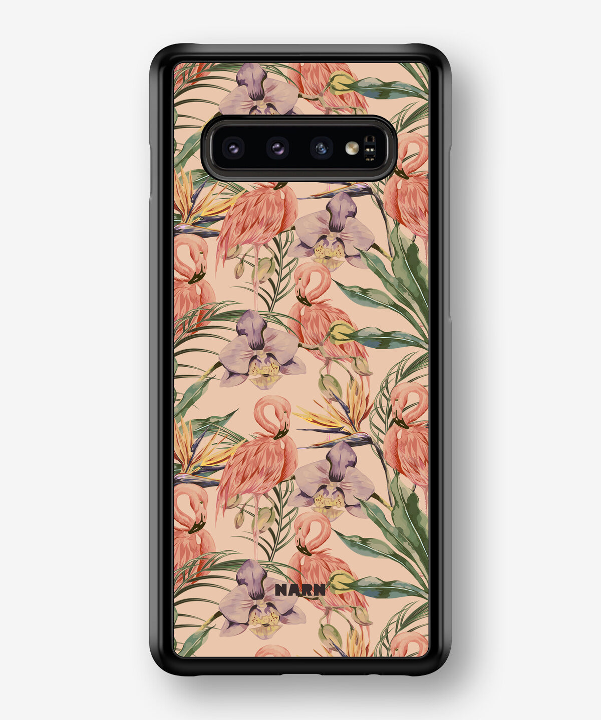 Samsung Galaxy S10 Plus Hard Case – Flamingos & Flowers - View 1