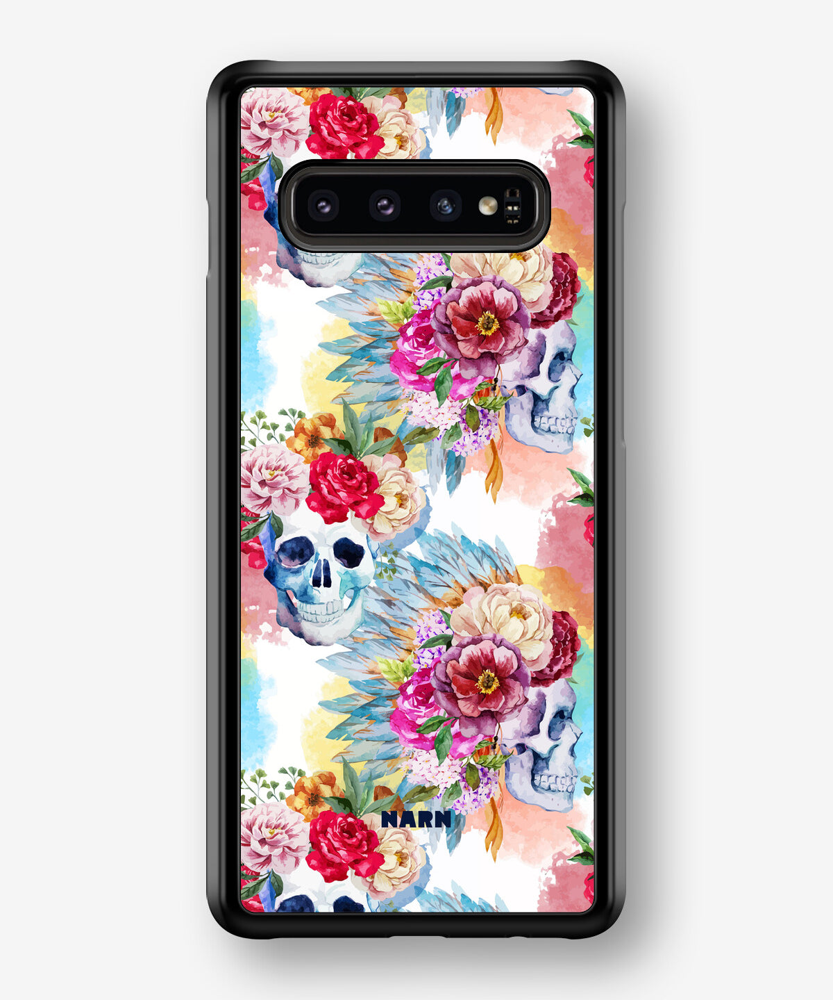 Samsung Galaxy S10 Plus Hard Case – Flowered Skulls - View 1