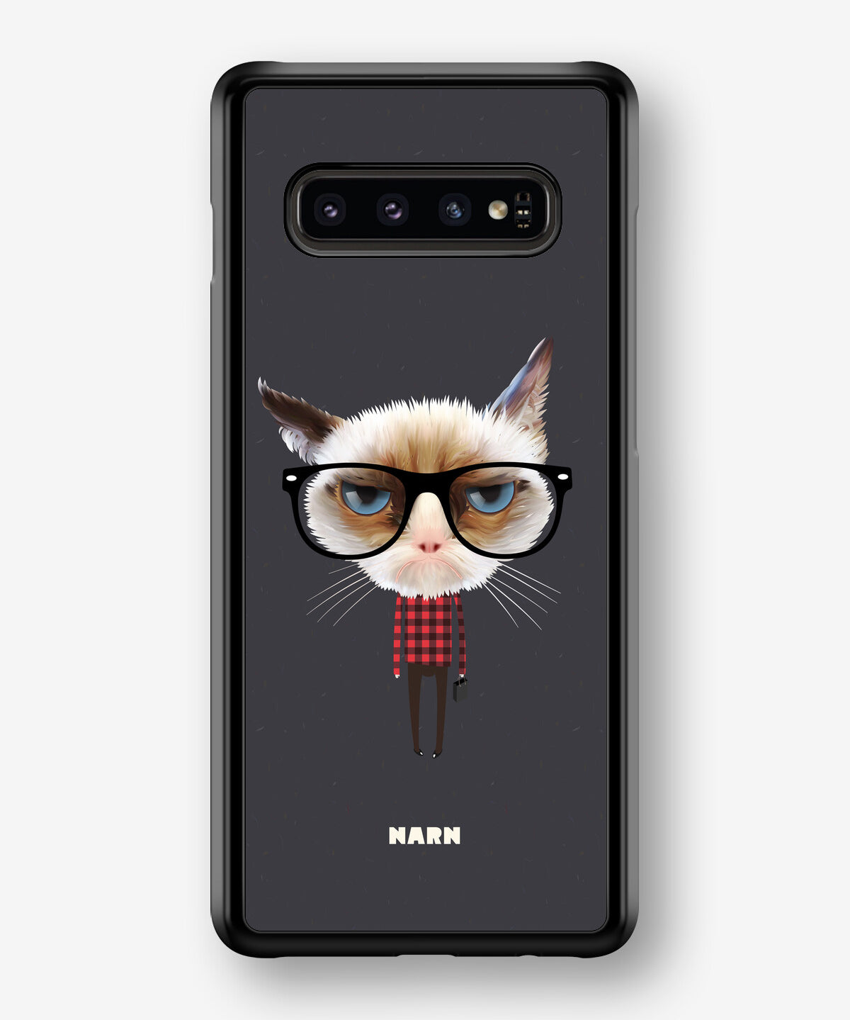 Samsung Galaxy S10 Plus Hard Case – Hipster Cat - View 1