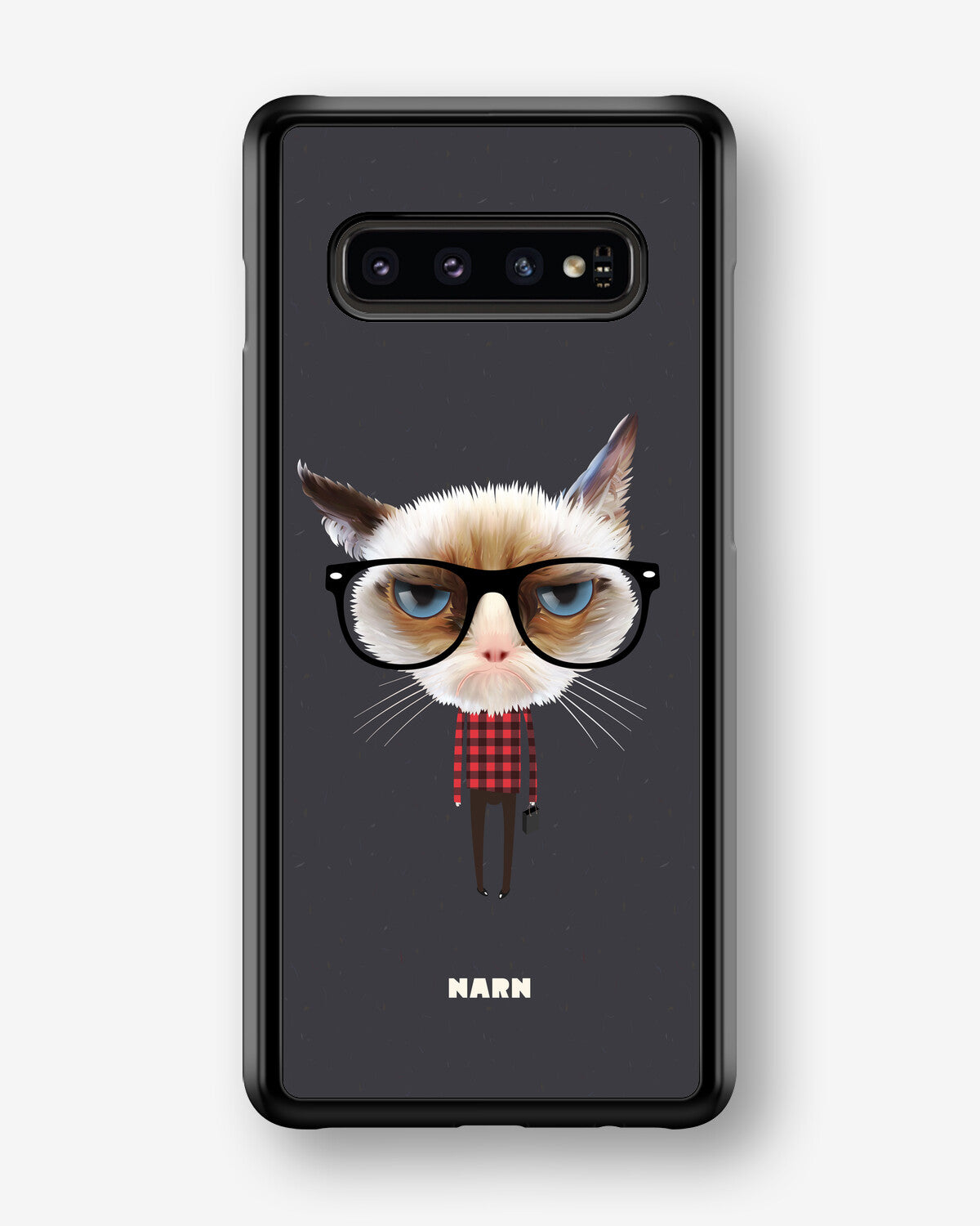 Samsung Galaxy S10 Plus Hard Case – Hipster Cat - View 1