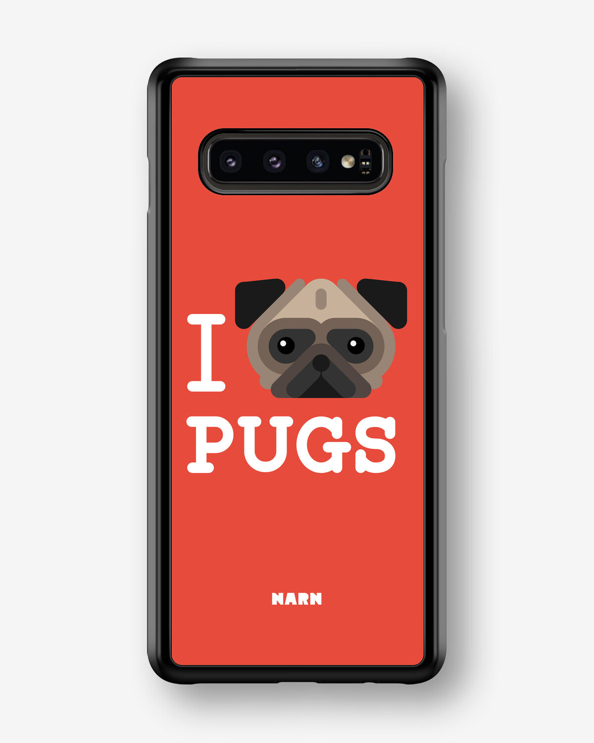 Samsung Galaxy S10 Plus Hard Case – I Love Pugs - View 1