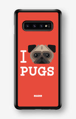 Samsung Galaxy S10 Plus Hard Case – I Love Pugs - View 1