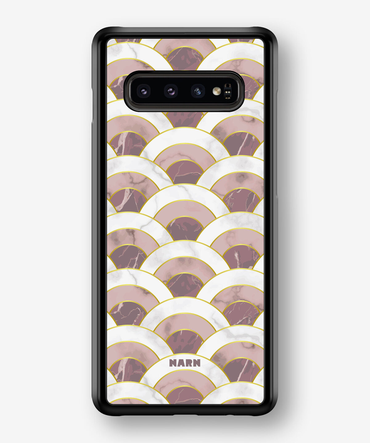 Samsung Galaxy S10 Plus Hard Case – Pink Marble Waves - View 1