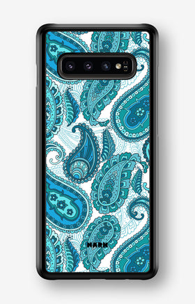 Samsung Galaxy S10 Plus Hard Case – Turquoise Paisley - View 1