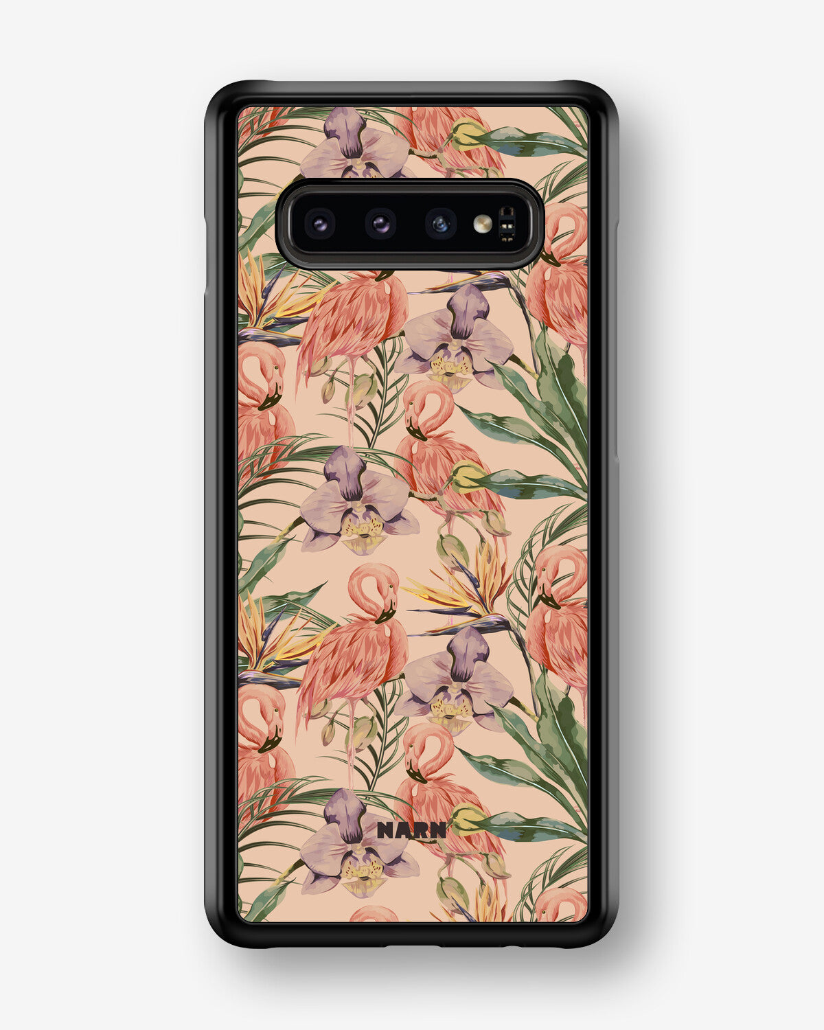 Samsung Galaxy S10 Hard Case – Flamingos & Flowers - View 1