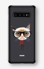 Samsung Galaxy S10 Hard Case – Hipster Cat - View 1