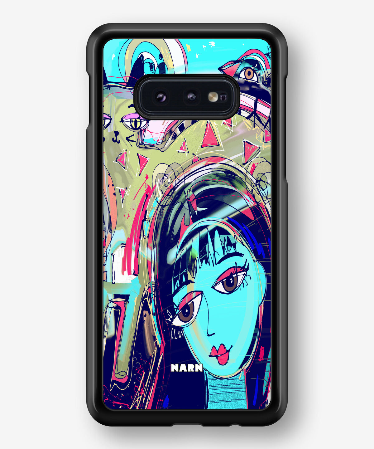 Samsung Galaxy S10e Hard Case – Abstract Cat - View 1