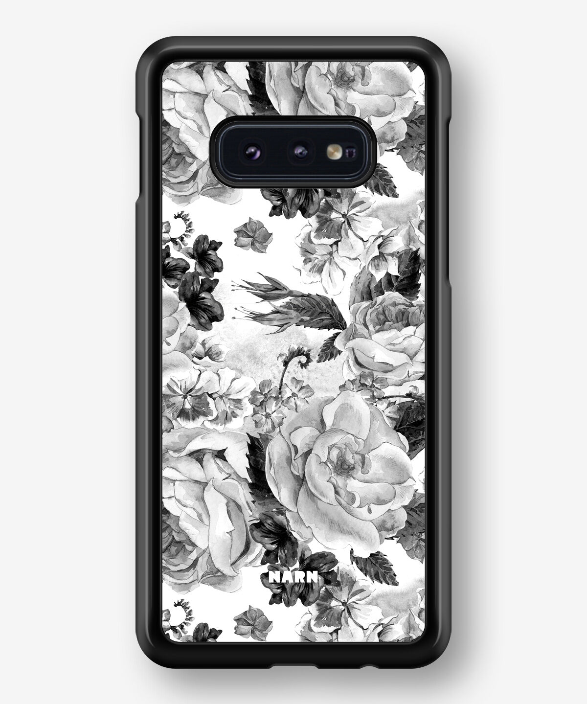 Samsung Galaxy S10e Hard Case – Black & White Bloom - View 1