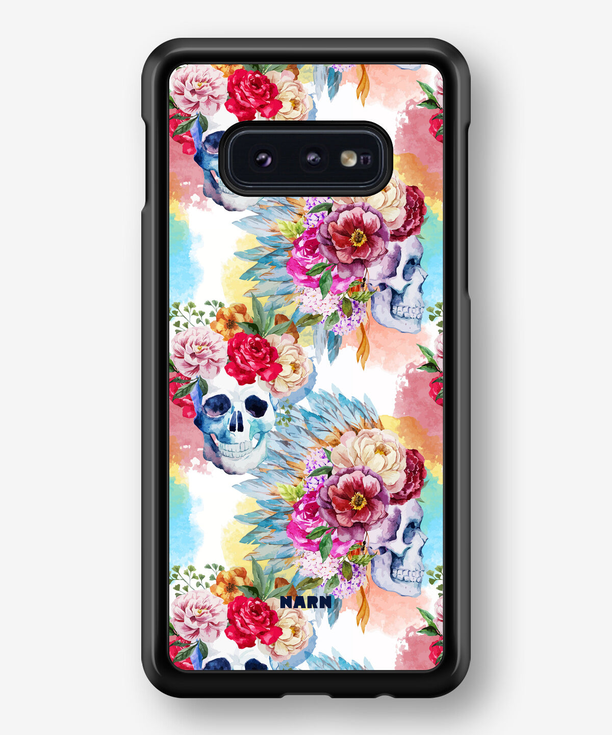Samsung Galaxy S10e Hard Case – Flowered Skulls - View 1
