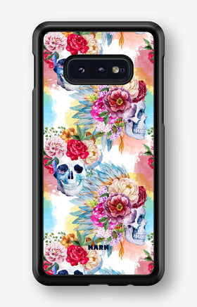 Samsung Galaxy S10e Hard Case – Flowered Skulls - View 1