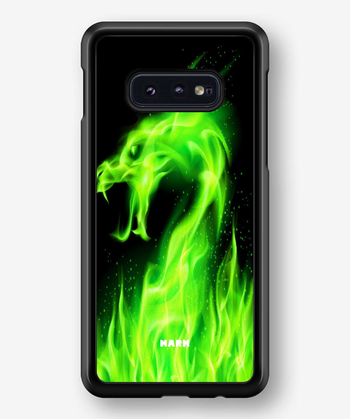 Samsung Galaxy S10e Hard Case – Green Flames Dragon - View 1