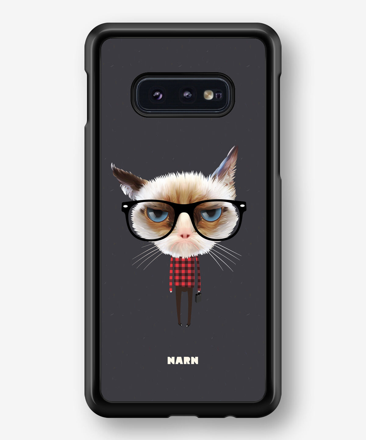 Samsung Galaxy S10e Hard Case – Hipster Cat - View 1