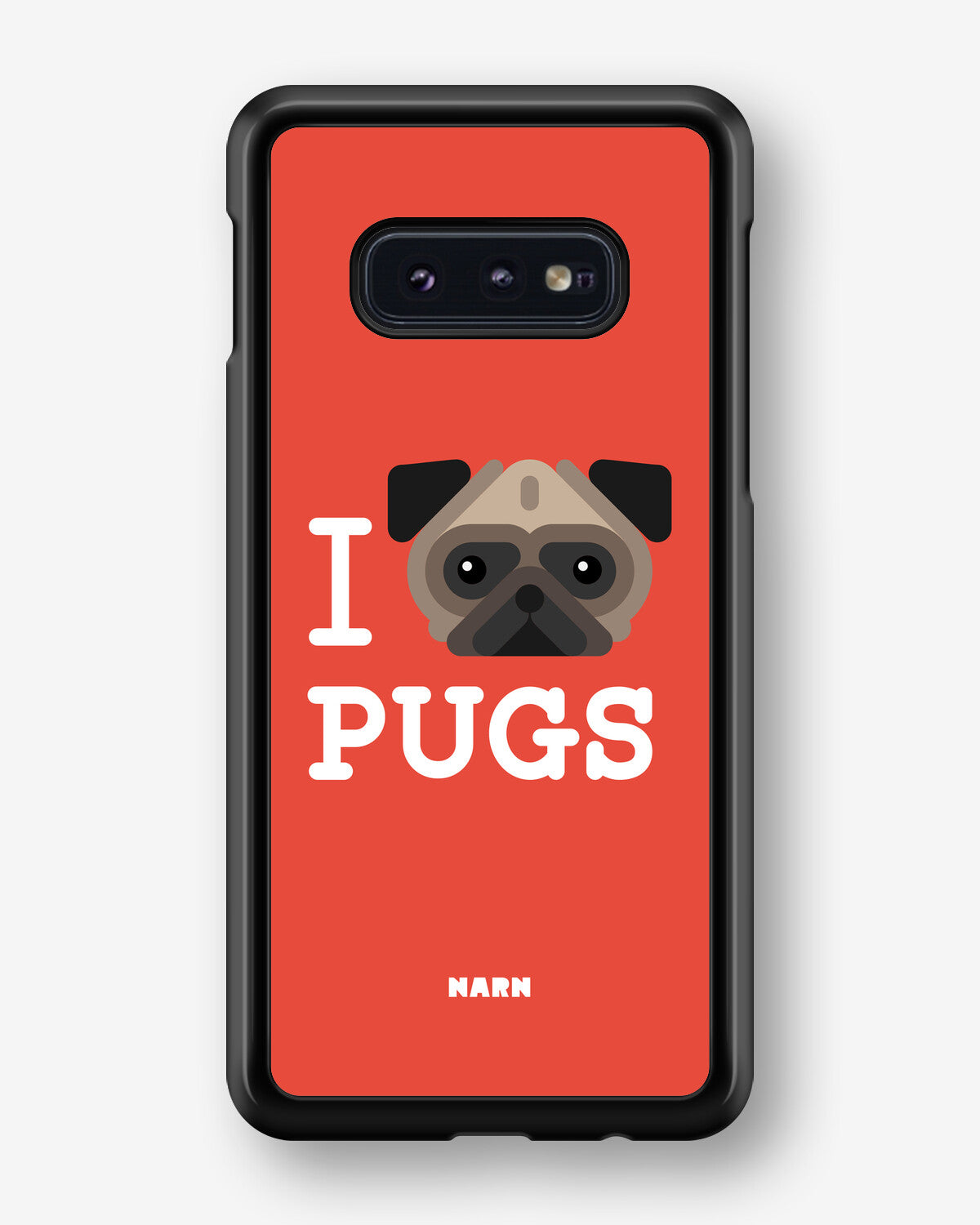 Samsung Galaxy S10e Hard Case – I Love Pugs - View 1