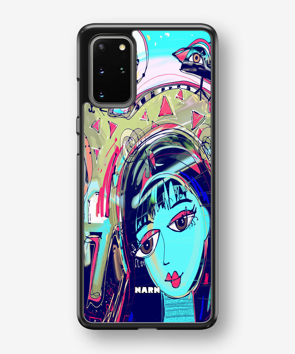 Samsung Galaxy S20 Plus Hard Case – Abstract Cat - View 1