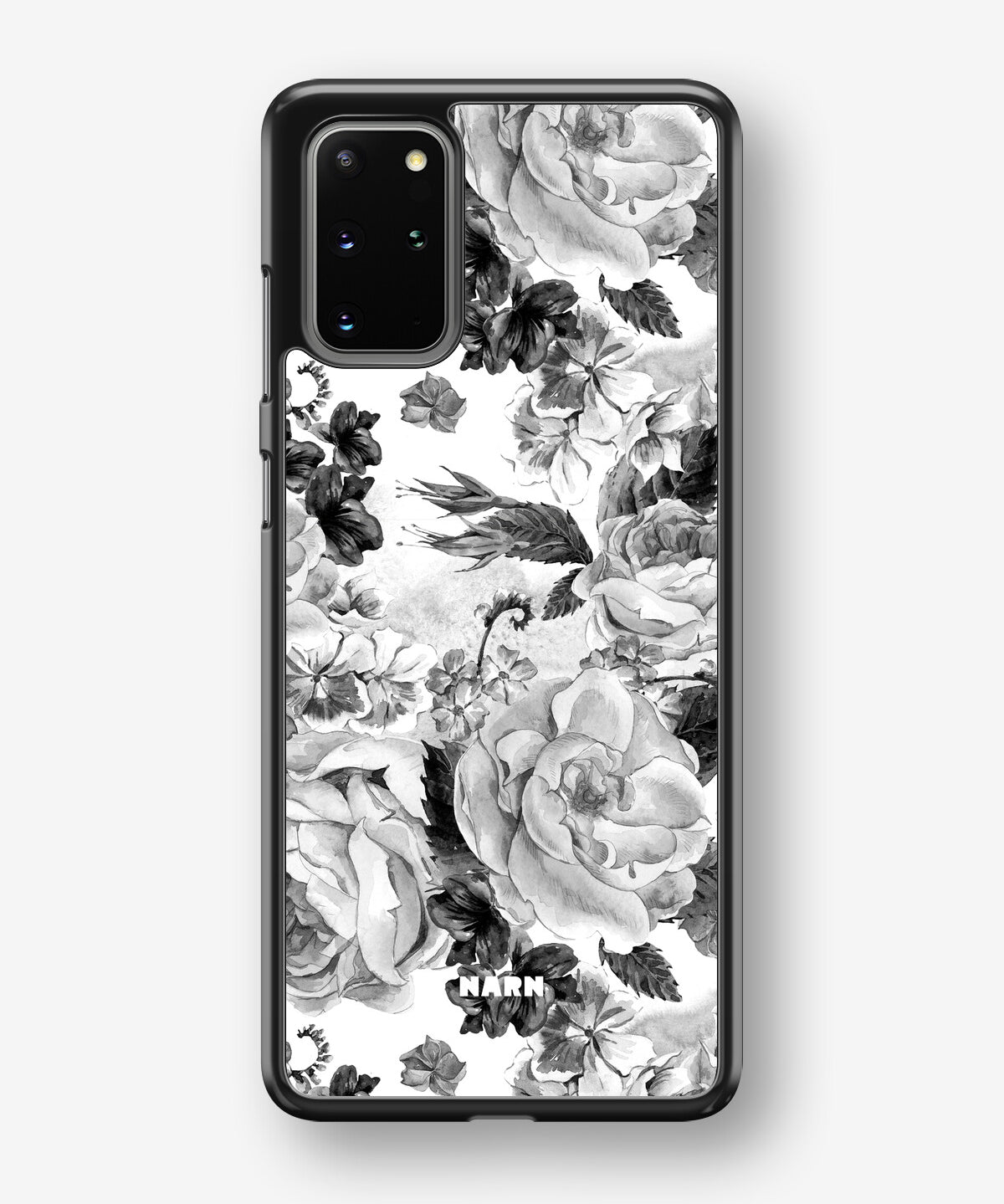 Samsung Galaxy S20 Plus Hard Case – Black & White Bloom - View 1