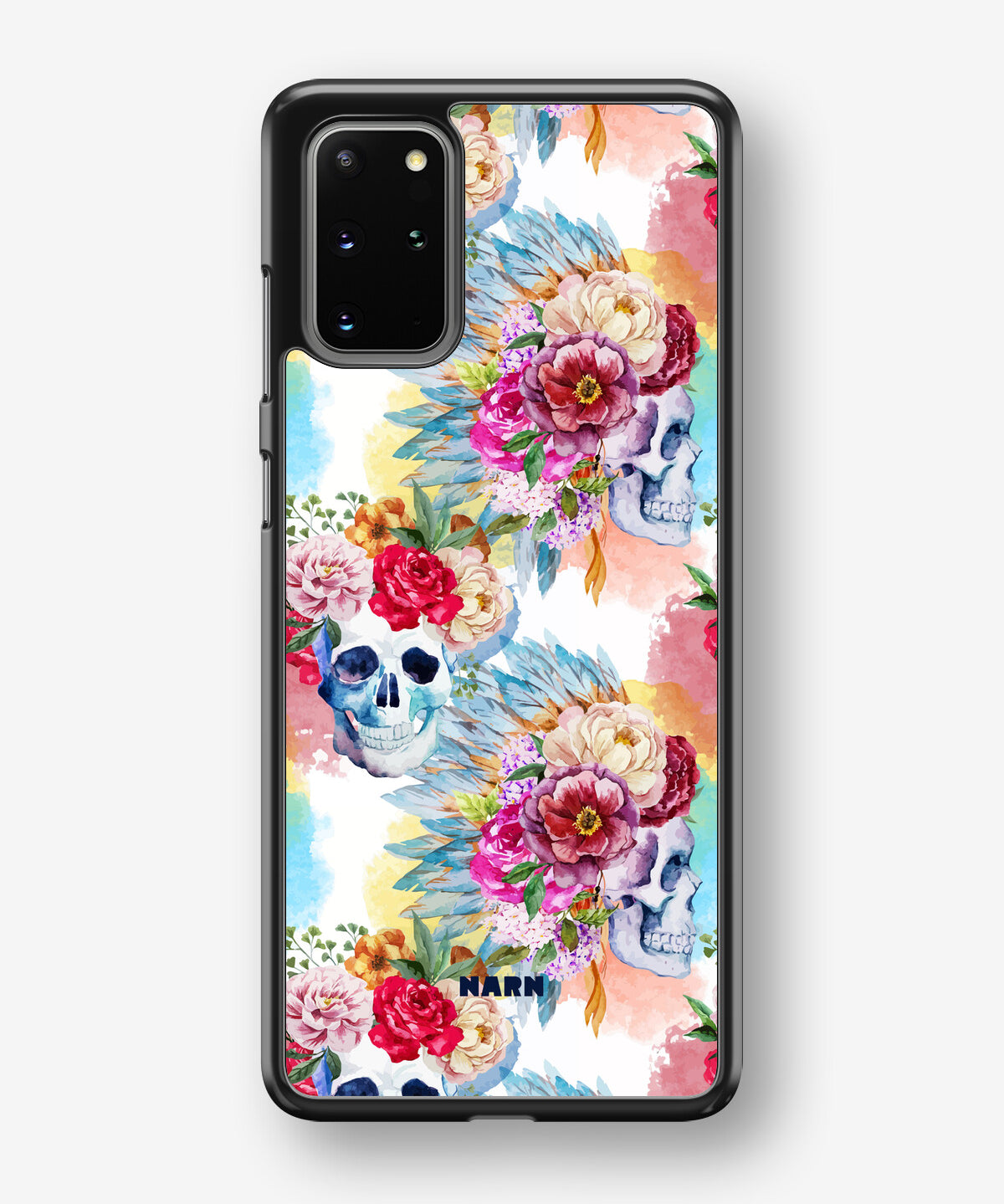 Samsung Galaxy S20 Plus Hard Case – Flowered Skulls - View 1