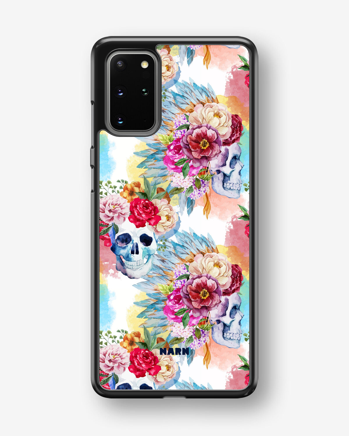 Samsung Galaxy S20 Plus Hard Case – Flowered Skulls - View 1