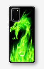 Samsung Galaxy S20 Plus Hard Case – Green Flames Dragon - View 1