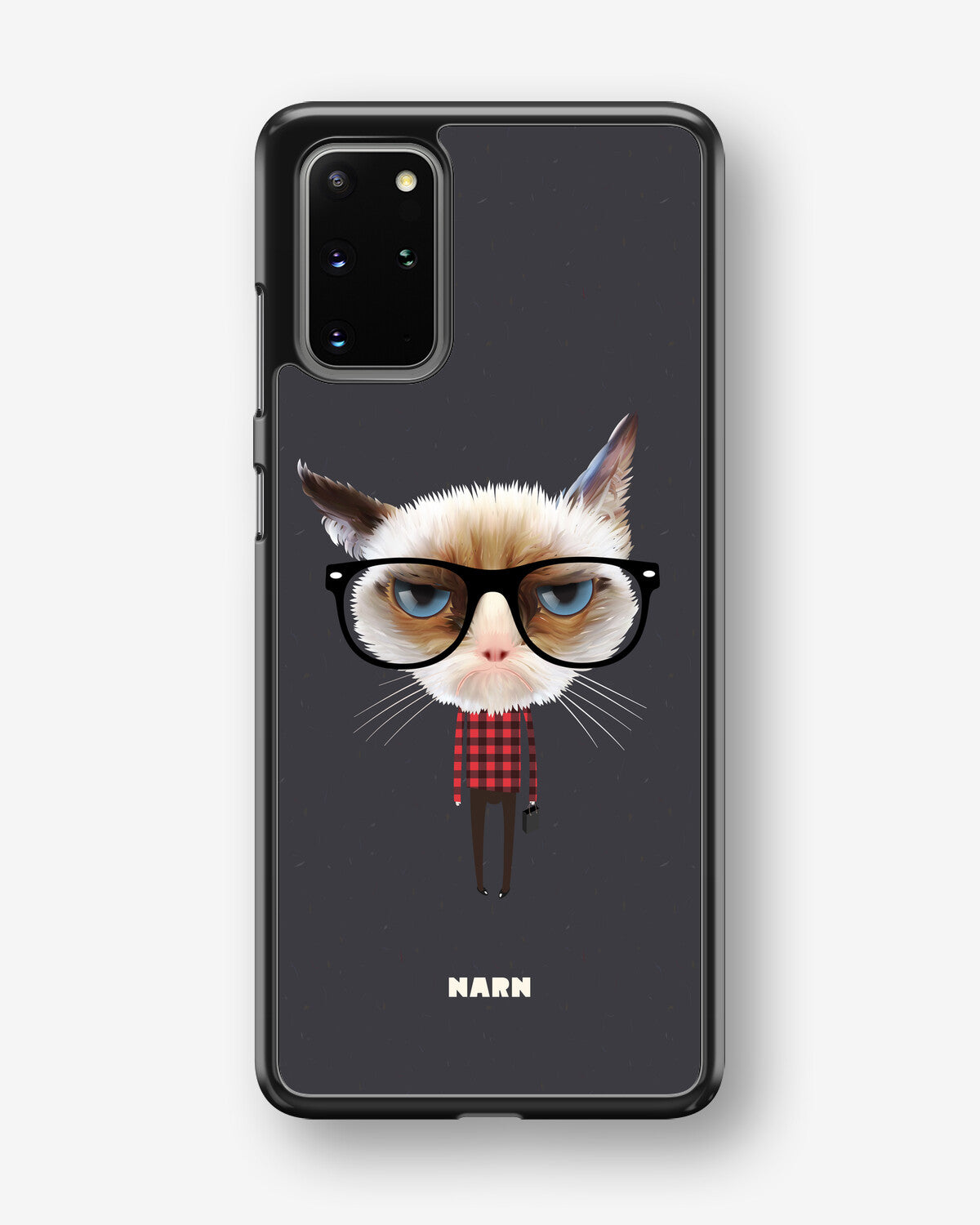 Samsung Galaxy S20 Plus Hard Case – Hipster Cat - View 1