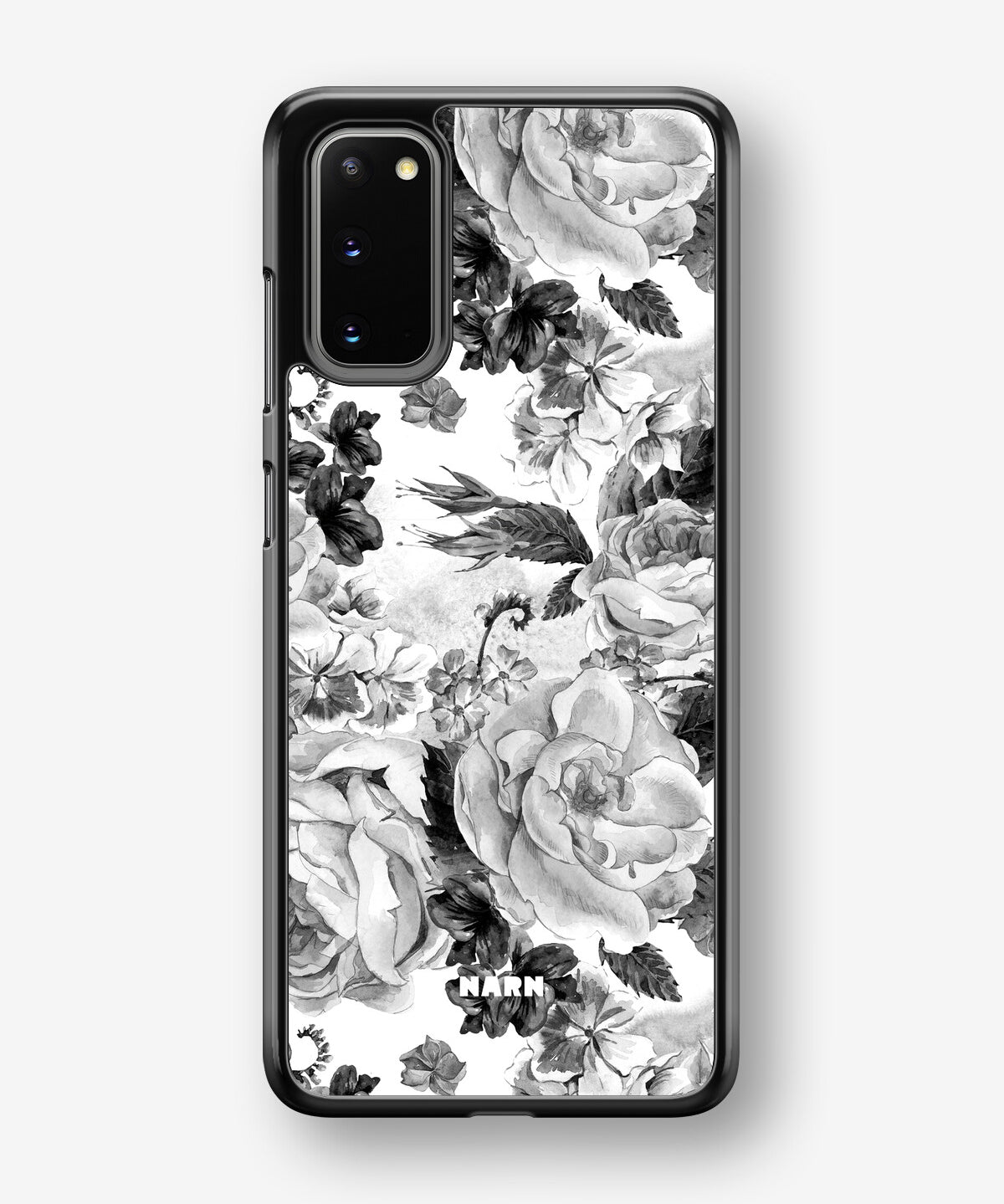Samsung Galaxy S20 Hard Case – Black & White Bloom - View 1