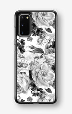 Samsung Galaxy S20 Hard Case – Black & White Bloom - View 1